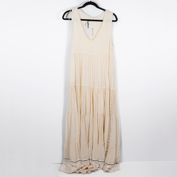 NEW Zara S/S 2023 Collection:13 Chiffon Tiered V Neck Sleeveless Maxi Dress XS - Picture 1 of 4